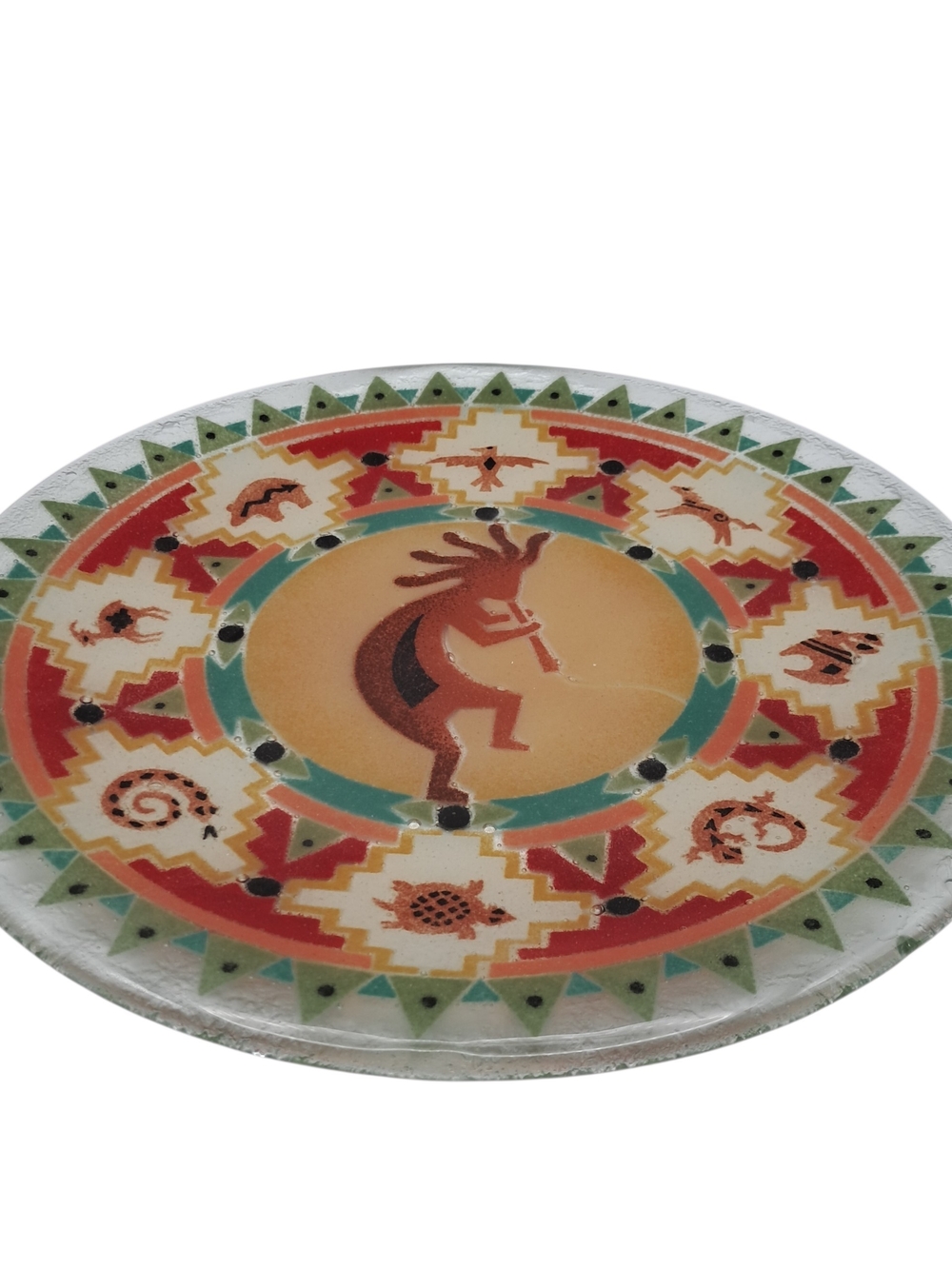 ​Beautiful Southwest Fused Art Glass Kokopelli Decorative Plate – 11.25"